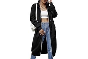 ELESOL Women Casual Zip up Fleece Hoodies Tunic Sweatshirt Long Hoodie Jacket S-XXXL