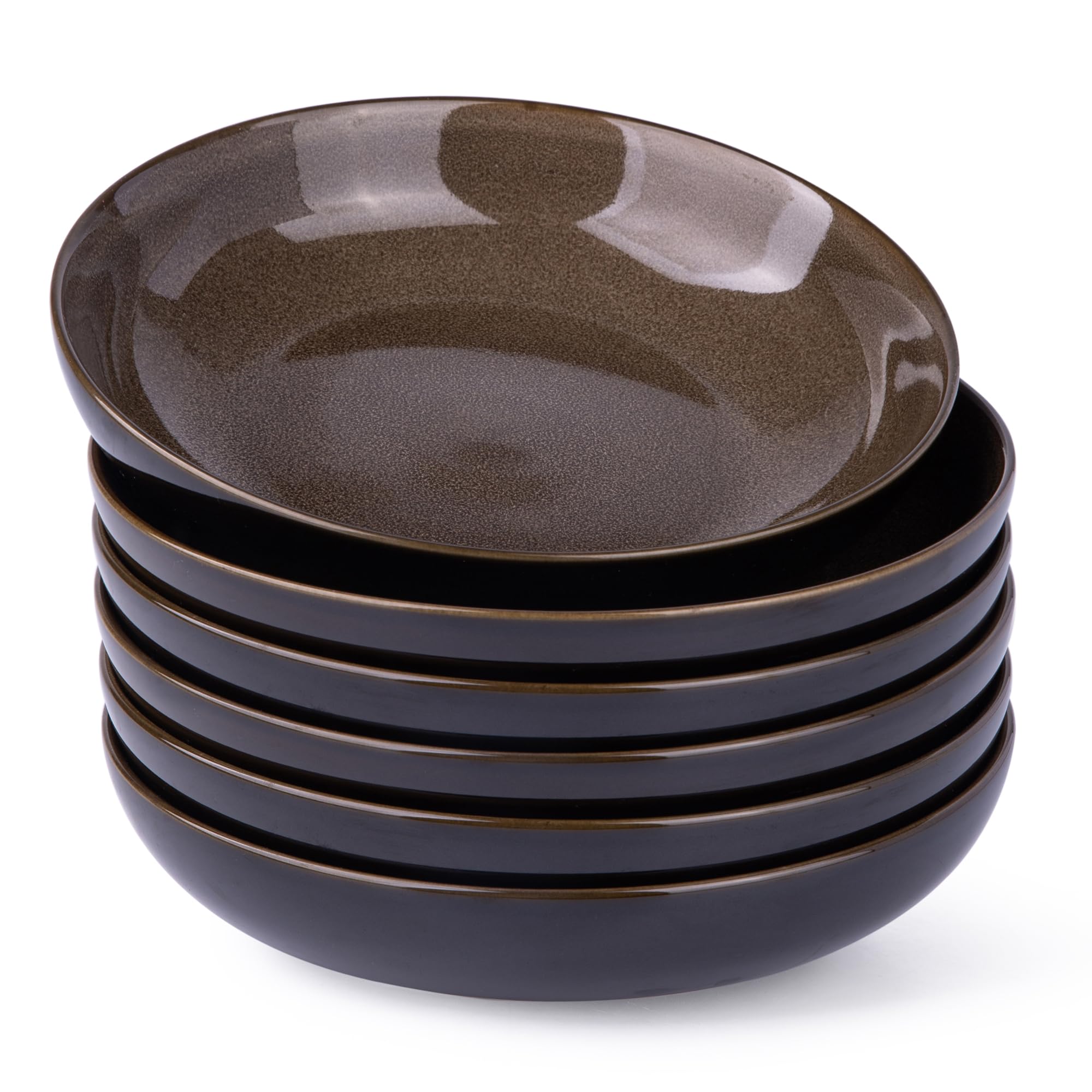 Photo 1 of LERATIO Large Pasta Bowls,38oz Ceramic Pasta Bowls,9.0" Reactive Glaze Pasta Bowl Set of 6,Microwave & Dishwasher,Oven Safe,Wide Serving Bowls for Salad,Pasta,Fruit,Scratch Resistant-Coffee