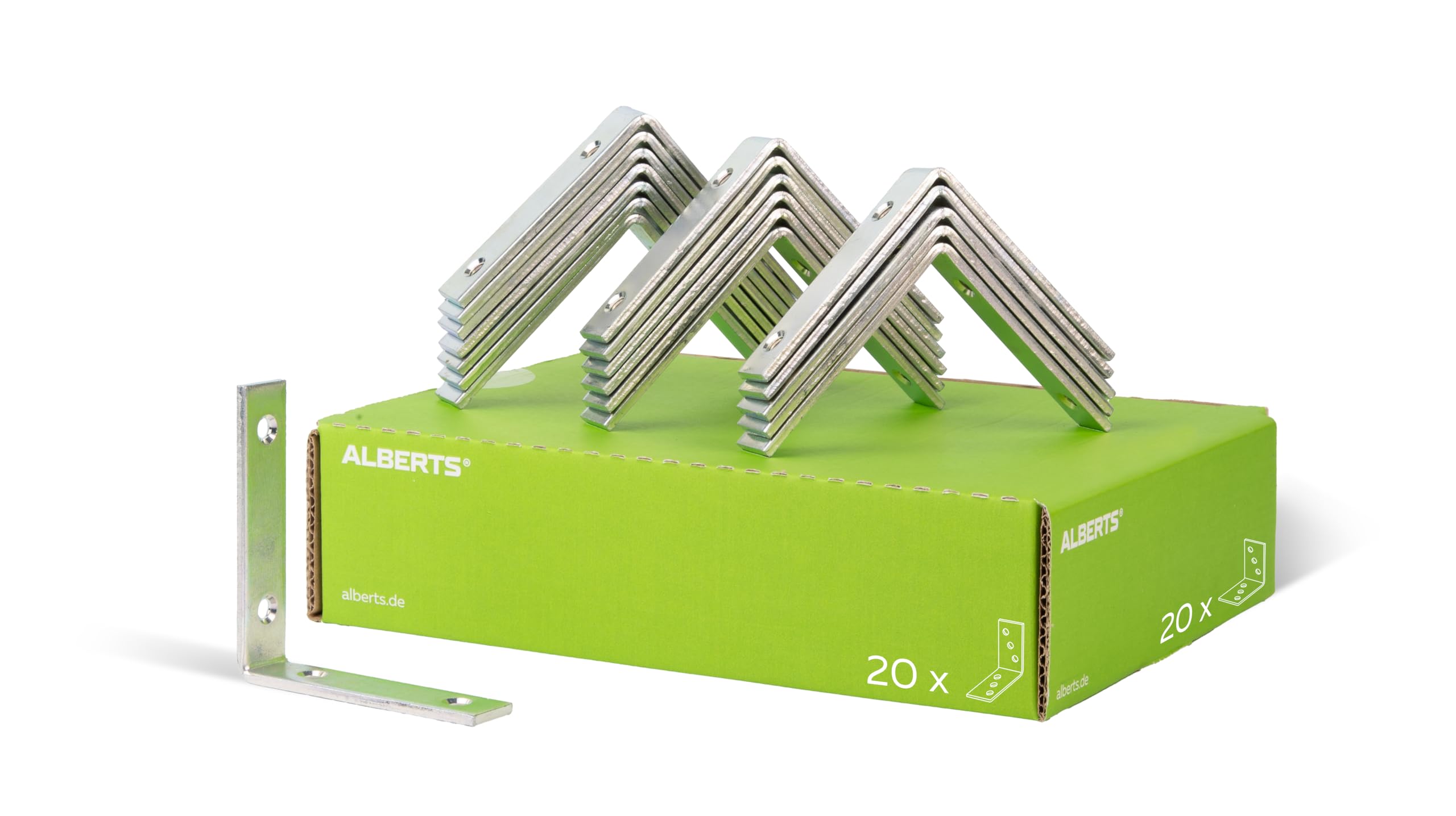 Corner Balcony Bracket - Isosceles - Narrow 100 x 100 x 20 mm / 20 STK. Surface: Yellow-galvanised