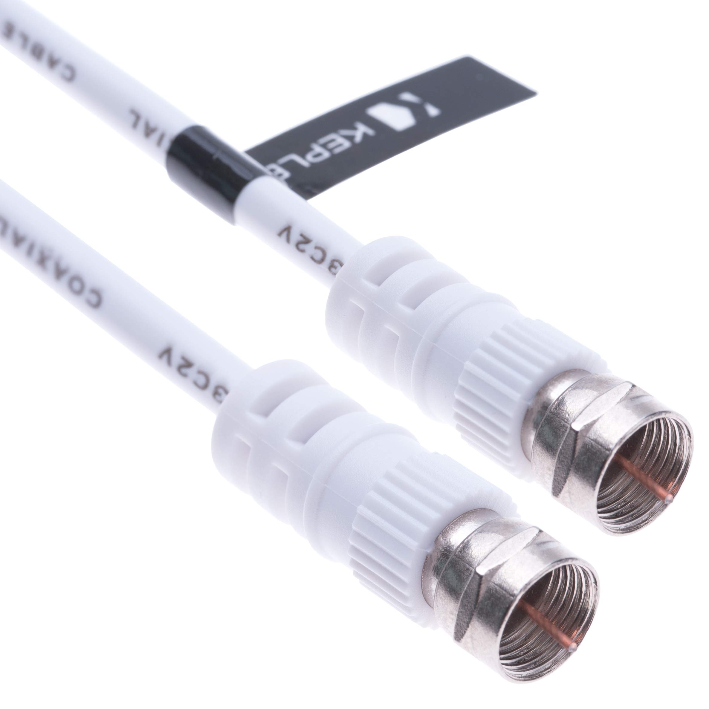 Keple Coaxial Aerial Cable with Male F-F Pin Connectors for TV Satellite Sat Freesat Sky Virgin BT HDTV DVB DVD Radio/Coax Ariel Freeview Lead Television Antenna Cord Broadband – 5 m White