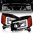 WEELMOTO LED DRL Headlights for 2004-2015 Nissan Titan / 2004 Pathfinder Armada, W/LED Headlight Assembly Compatible with 2005-2007 Armada Headlamp Replacement