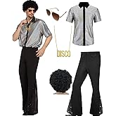 minkasic Mens 70's Disco Outfit Retro 70s Mens Costume for Adults Perfect 70's Theme Clothes for Parties