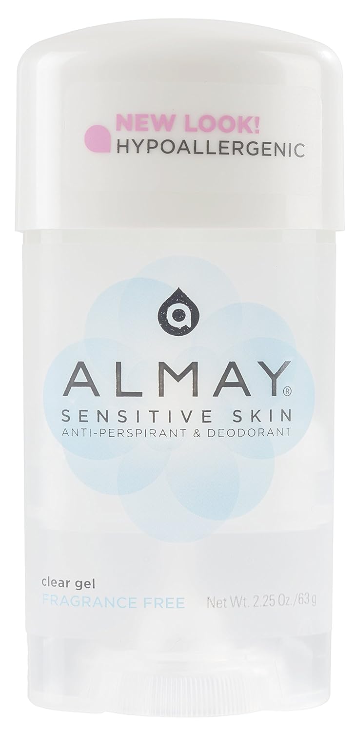 Almay Sensitive skin Clear Gel, Anti-Perspirant & Deodorant, Fragrance Free, 2.25-Ounce Stick (Pack of 2) : Beauty