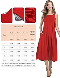 HOTOUCH Women T Shirt Dress Red Midi Dress