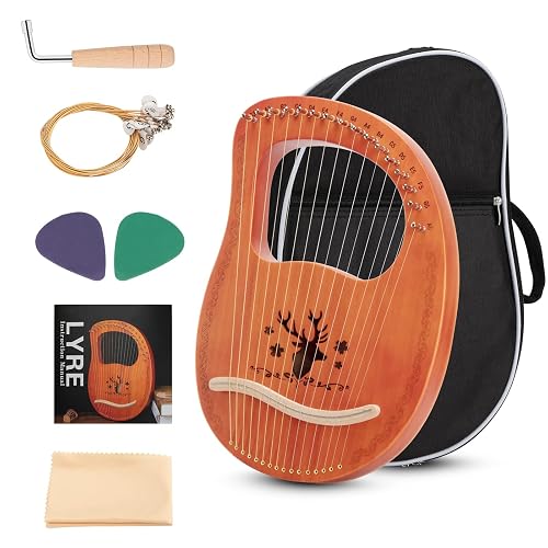 String Instrumentskenya Topnaca Lyre Harp 16 Metal Strings, Mahogany Plywood Body String ...