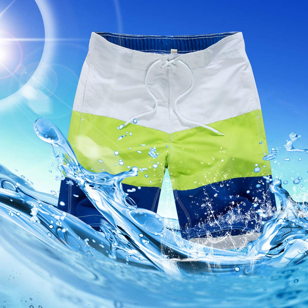 Ophestin Mens Quick Dry Swim Trunks, Blue, Large