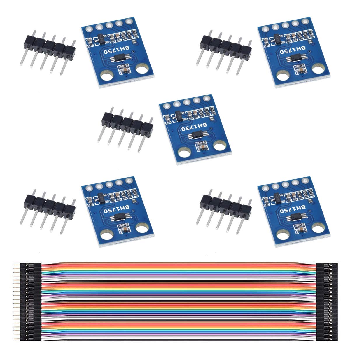Youmile 5PCS GY-302 Light Intensity Sensor Module BH1750FVI BH1750 3V-5V For Arduino AVR with Dupont Cable 30Pin