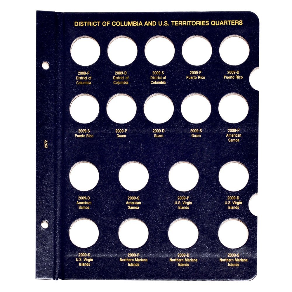 Whitman US Statehood Quarter Coin Album Page for DC & Territories P, D &S Mints #2872