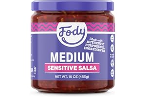 Fody Foods Medium Salsa, 16 Oz, Garlic and Onion Free, Low FODMAP Certified, Gut & IBS Friendly, Vegan, Non-GMO, Gluten Free, Keto Friendly