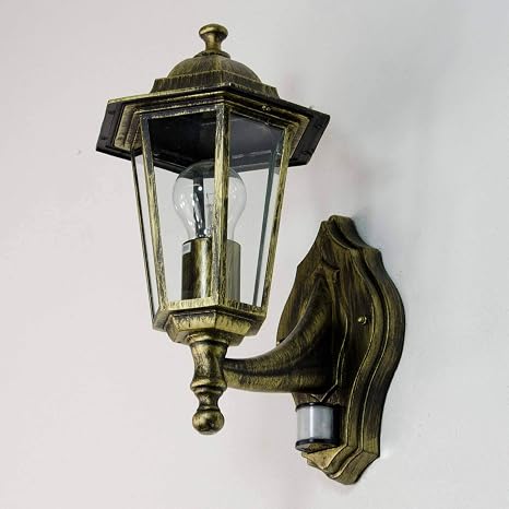 Gold Antike Aussenlampe Mit Bewegungsmelder Paris Laternenform
