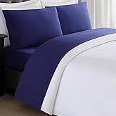 My World Solid Sheet Sets Navy Polyester 3-Piece Twin Sheet Set, Solid Themed, for Kids, OEKO-TEX Certified