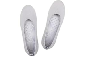 Frank Mully Women’s Ballet Flat Shoes Knit Dress Shoes Round Toe Slip On Ballerina Flats for Woman Low Wedge Comfort Soft