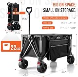 Overmont Heavy Duty Folding Trolley 150kg with Detachable All-Terrain Wheels view 7