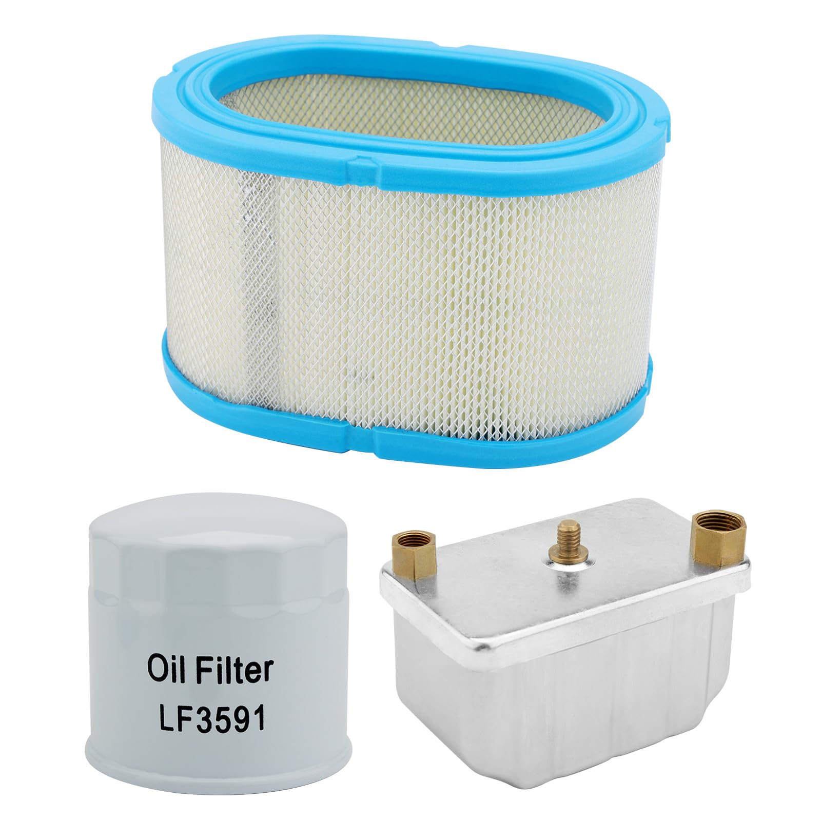 View 1 of 1492513 Fuel Filter, 122-0833 Spin-On Oil Filter & 140-2897 Air Filter, Compatible With Onan Cummins RV QD Series HDKAH, HDKAK, HDKAJ, HQD Series, Quiet Diesel Generator, Replaces# 149-2513, BF806