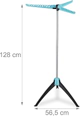Relaxdays Foldable Ironing Tidy Stand, 3 Arms, 128x56.5cm, Silver/Turquoise view 4