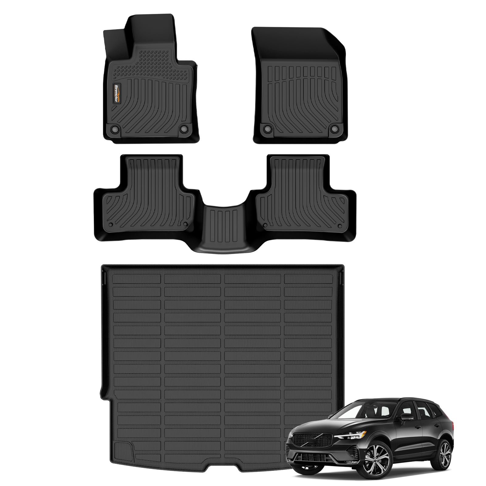 Photo 1 of Binmotor-All Weather Car Floor Mats & Cargo Liner for Volvo XC60 2018-2025 (for T5/T6, Not for Recharge/Hybrid), TPE Rubber Liners Cargo Trunk Mat for Volvo XC60 Accessories