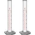 10ml Graduated Cylinder, Borosilicate 3.3 Glass, Single Metric Scale, Karter Scientific 246F7 (Pack of 2)