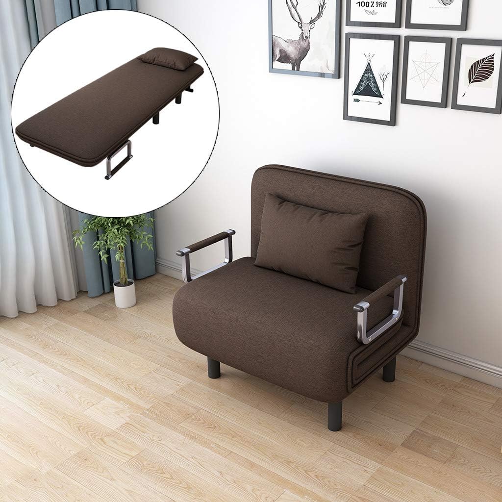26.5" Convertible Chair Bed with Armrest, CYCTECH Folding Lazy Sofa Chair Single Sleeper Recliner for Living Room Leisure Recliner Lounge Couch