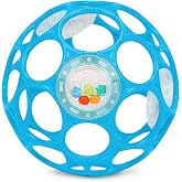 Bright Starts Oball Easy-Grasp Rattle BPA-Free Infant Toy in Blue, Age Newborn and up, 4 Inches