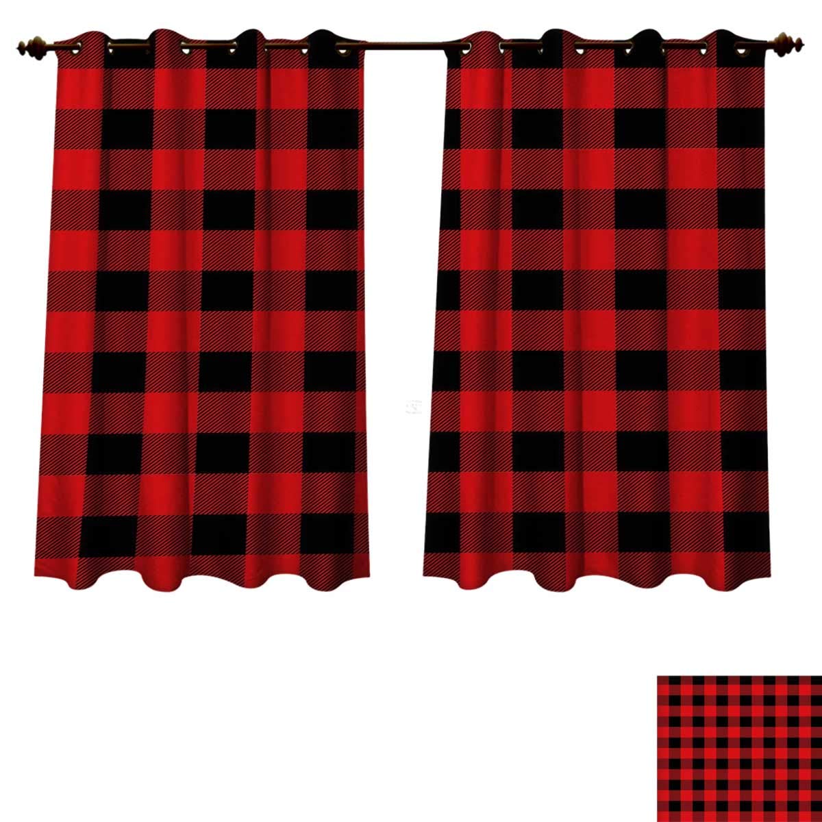 Amazon Com Rupperttextile Plaid Blackout Curtains Panels For