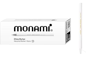 MONAMI Peel Off China Markers, Chinese Markers Grease Wax Pencil, Fade Resistant & Moisture Resistant Wax Markers, Easy to Erase and Remove Pencil Wax Markers, for Glass Metal Porcelain, White Color.