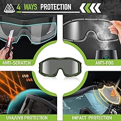 VOZAPOW Airsoft Goggles Anti Fog with ANSI Z87.1