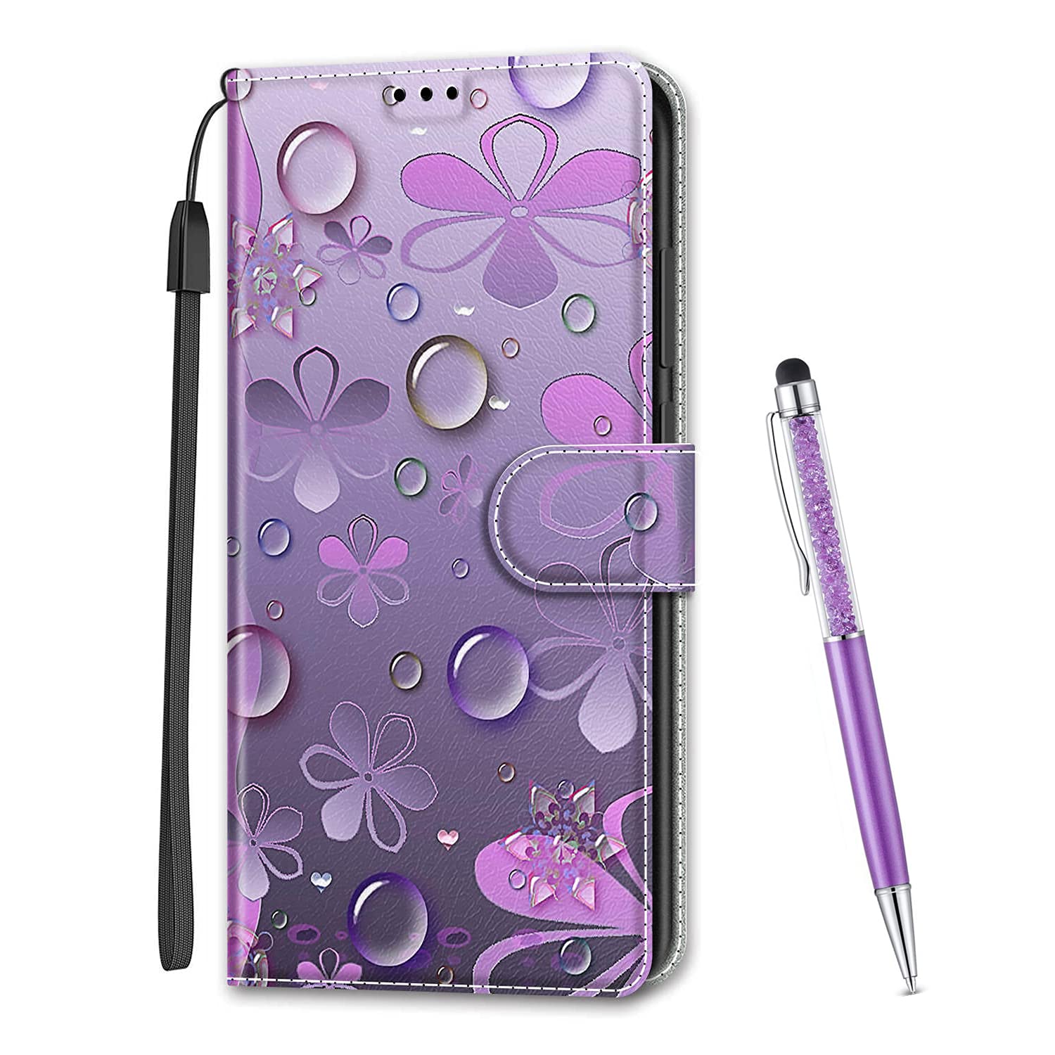 MadBee Compatible with Xiaomi Redmi Note 7 Case, Full Body Colorful Pattern Design Flip Magnetic Detachable PU Leather Wallet Case Cover for Xiaomi Redmi Note 7 (Water Drop B)