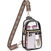 PACKISM Clear Sling Bag Stadium Approved - Clear Bag for Stadium Events & Holographic Bag for Music Festivals Jacquard Strap