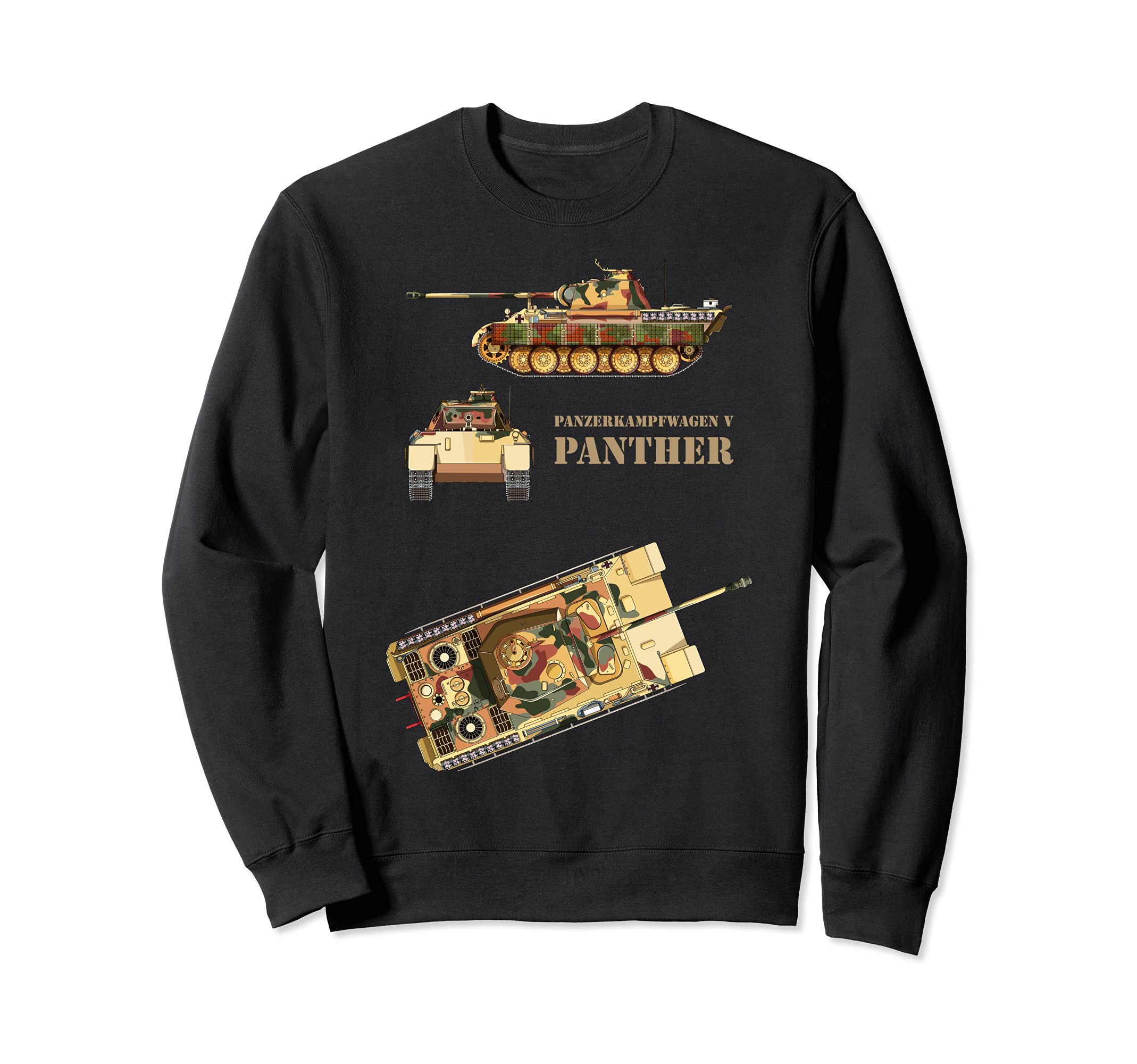 Panzer V Panther Tank WW2 German Panzerkampfwagen 5 Diagram Sweatshirt