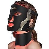 LED Light Therapy Mask Skin Care Mask & Neck, Red & Infrared Lights Masks Wavelength LED Face Mask Light Therapy for Home Use（Advanced Black）