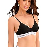 Womens Bra No Underwire Cotton Bras for Women Lingerie Comfort Triangle Bralette Buttery Soft Sleep Bra Everyday Bra 1 Pack