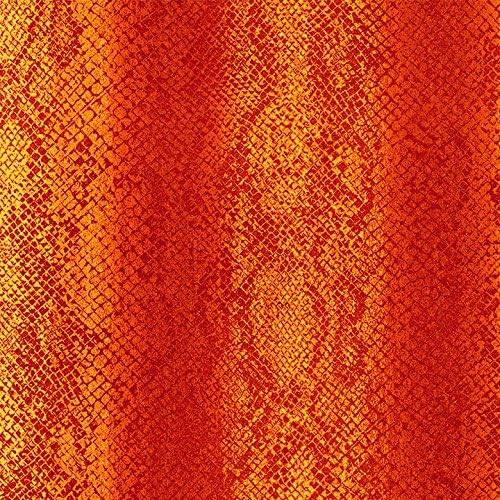 1 Yard Stonehenge Rainforest Romp by Linda Ludovico from Northcott 100% Cotton Quilt Fabric 39212 24 Orange snake skin