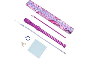 QIELIZI Recorder Instrument for Beginner Adults,8-Hole Soprano Descant Recorder Music Flute with Cleaning Rod & Case Bag For Home Entertainment(2-Purple Fractal Flower)