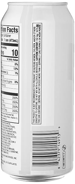AMAZON BRAND – SOLIMO SILVER ENERGY DRINK, SUGAR FREE, 16 FL OZ (PACK OF 12)