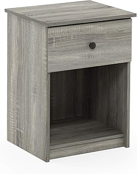 Amazon Com Furinno Lucca Nightstand 1 Pack French Oak Grey Furniture Decor