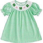 Toddler Baby Girl 100 Day of School Dress Apple Pre K Back to School Clothes Short Sleeve Smocked Dresses
