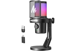 MAONO Wireless Microphone for PC,Gaming Streaming Condenser Mic with Software AI Voice Change,3-Level Noise Cancellation,Custom EQ,Gain Control USB Mic for Podcast Recording (DM40-Black)