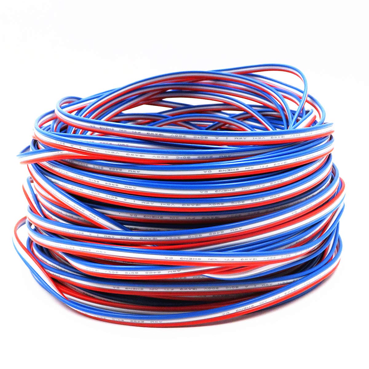Alling 100ft 18AWG Extension Wire 3 Conductors, LED Strip Wire 3 Pin