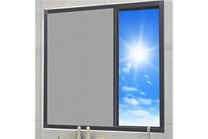 YJEUZCD Shades Cordless Blackout for Home, Folding Window Blinds Door, Bedroom Thermal Window Blinds Screen with Aluminum Fra