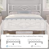 Yaheetech 3ft Single Bed Frame Slatted Metal with Cloud Headboard White view 4