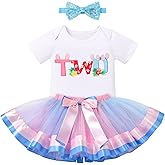 IBTOM CASTLE Baby Girl 1st 2nd Birthday Outfit Party Romper Tutu Skirt Sequin Bow Headband Set Cake Smash Photoshoot Clothes