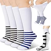 Mepase 4 Pairs Walking Boot Knee High Socks Fracture Surgical Orthopedics Socks Replacement Medical Tube Stockings for Under Orthopedic Air Cam Walkers Fracture Boots and Surgical Foot Cast Shoes