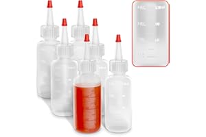 6 Pcs Small Squeeze Bottles for Liquids – 4oz Clear Small Squeeze Bottle for Sauces, Oils, Salad Dressing, Ketchup, Mustard, 