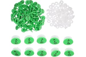 GAROZATION 100pcs Green Rabbit Ear Tags with Numbers for Dog and Small Animal Identification Livestock Farm Use