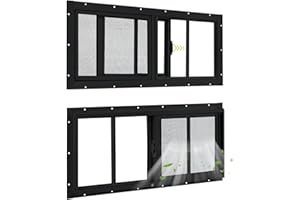 COLORPAPA 2 Pack Shed Windows, 10"x18" Sliding Windows, Transom Window with Tempered Glass for Shed, Chicken Coop, Playhouse,