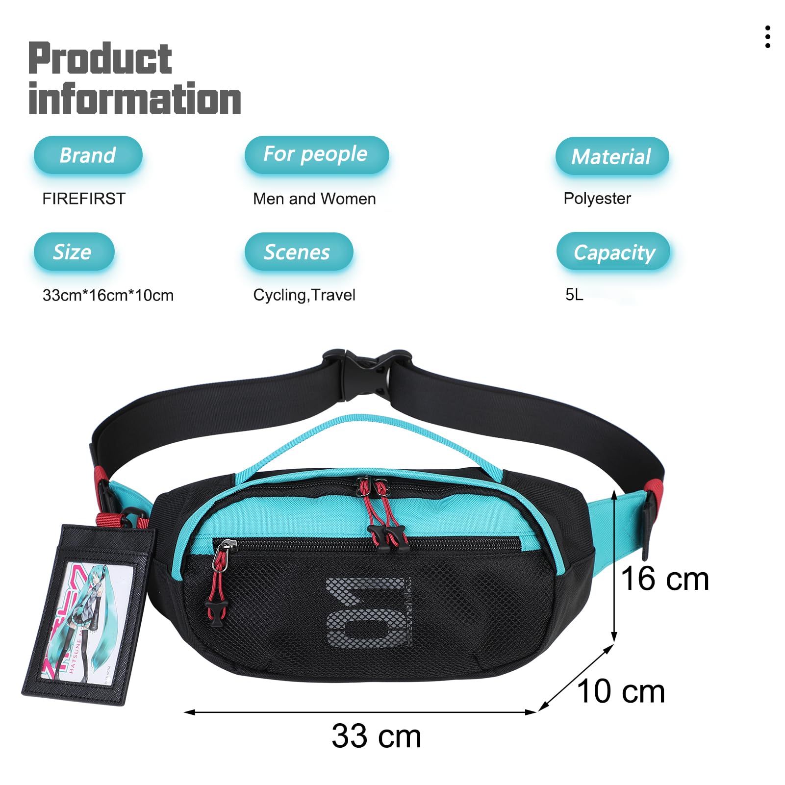 FIREFIRST Crossbody Shoulder Messenger Bag for Hatsune Miku for Men Women