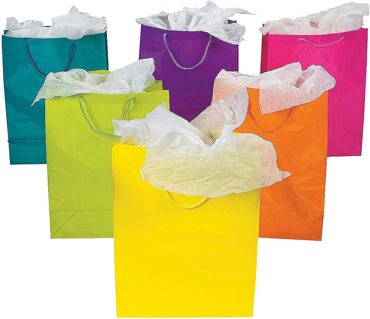 Fun Express Large Neon Gift Bags for Party Party