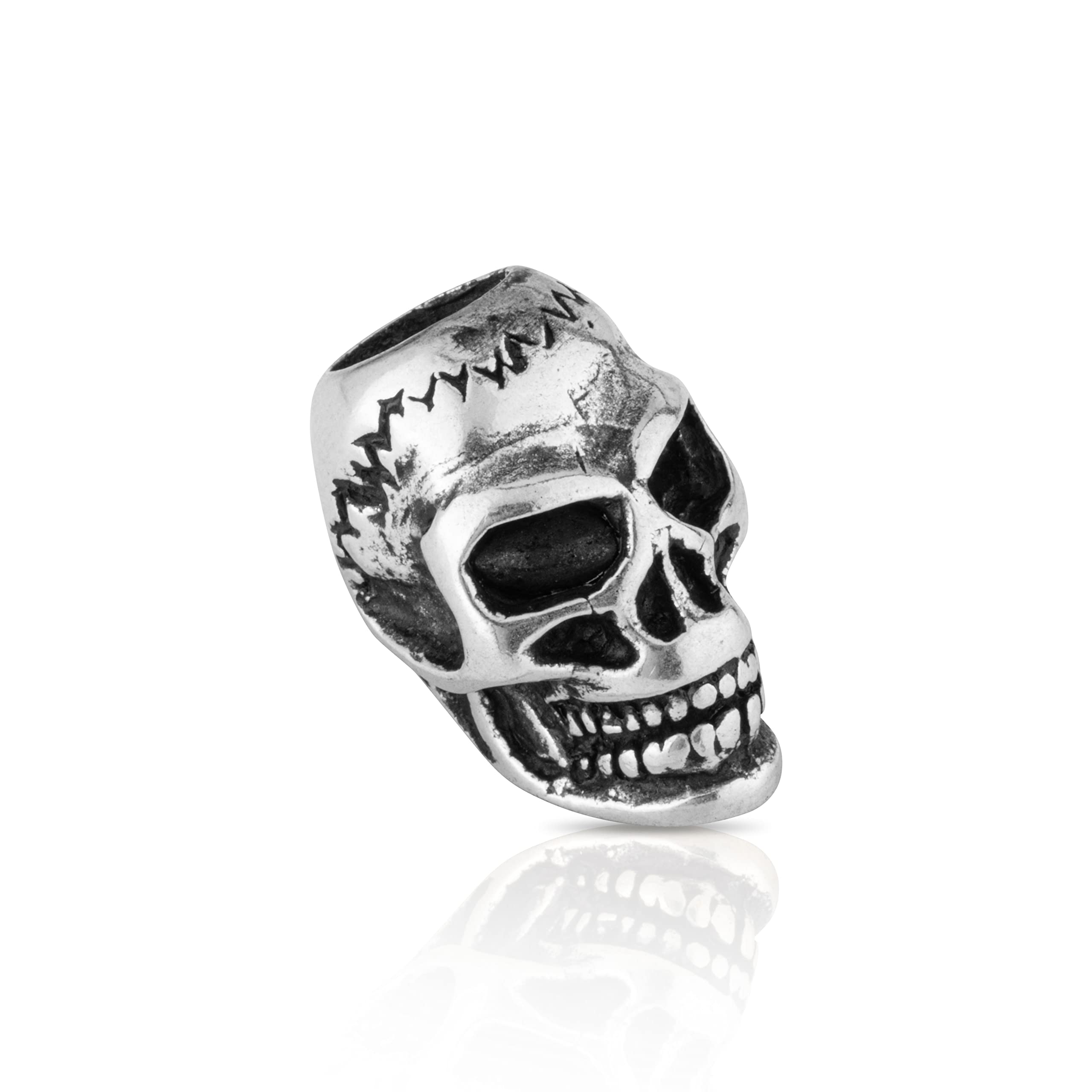 NKlaus Skull - 925 Sterling Silver Beard Bead Germanic Celtic Viking Goth 3561