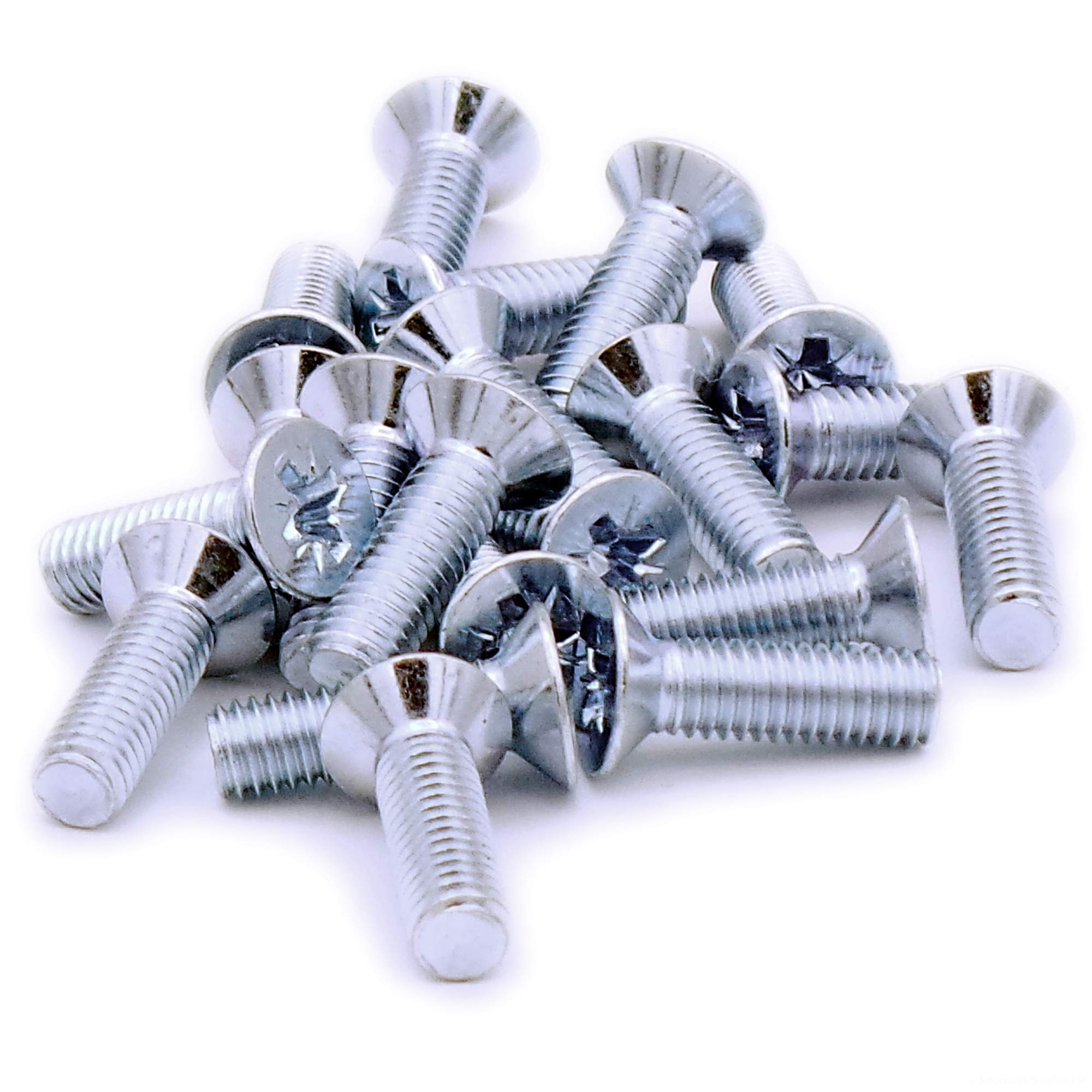M5 (5mm x 20mm) Pozi Countersunk Machine Screw (Bolt) - Steel (Pack of 20) — image 1