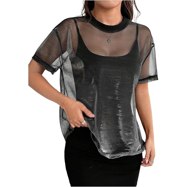 トップス liten Sheer Scalpture Tops black 207306137-1-black
